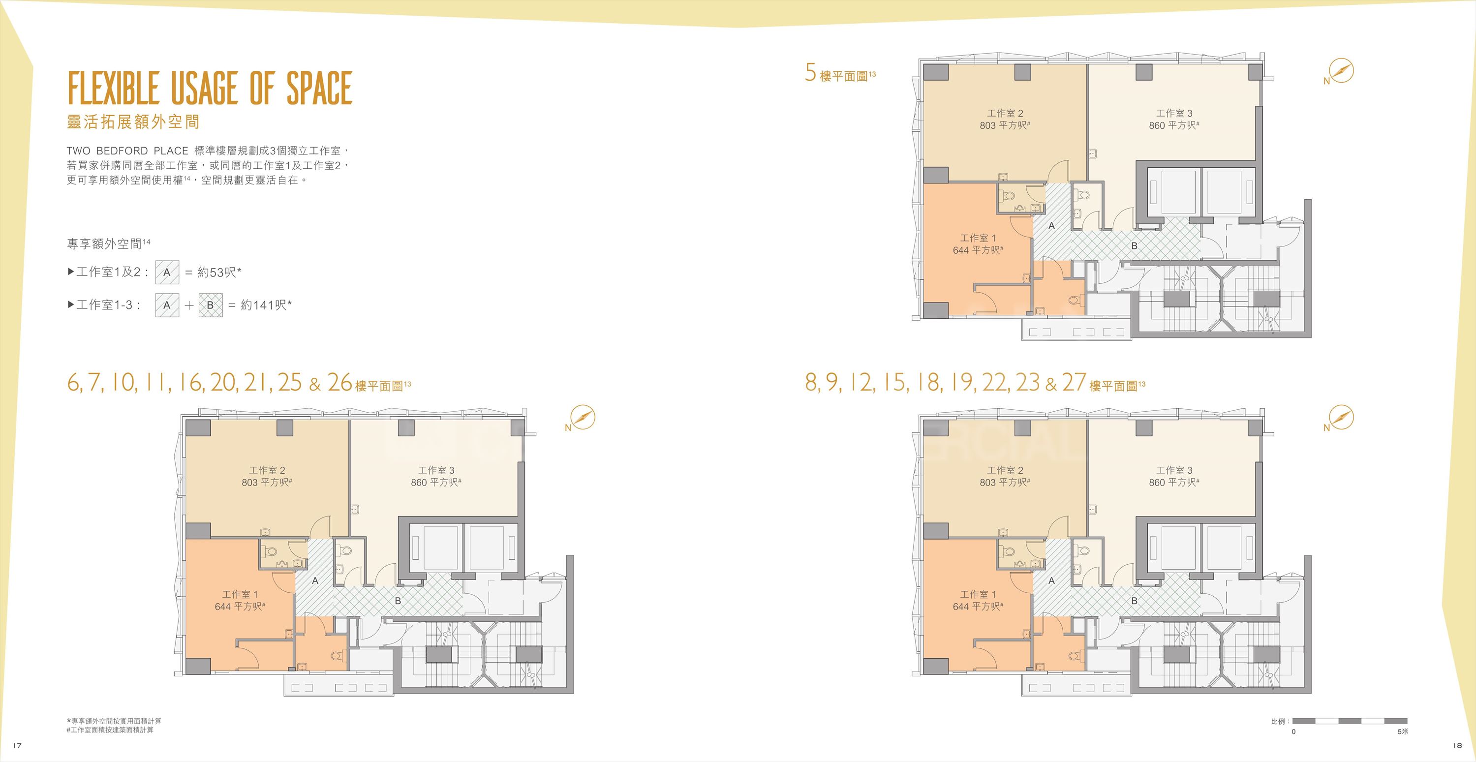 Two Bedford PlaceTwo Bedford Place 5-27樓平面圖｜工業一手新盤｜中原工商舖