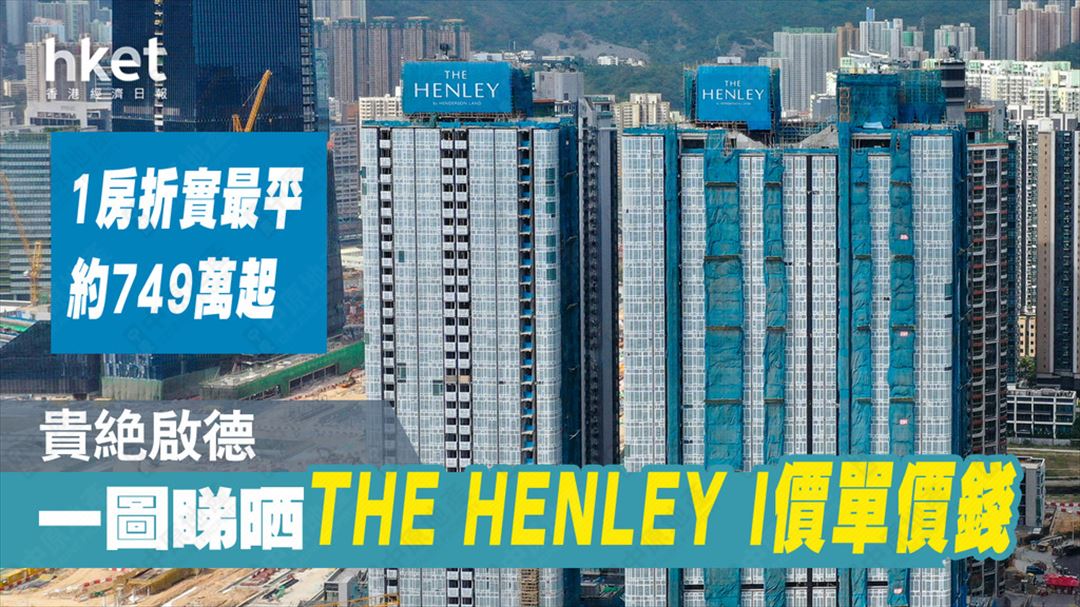 【新盤價單】一圖睇晒 啟德THE HENLEY I 1房至3房價單價錢