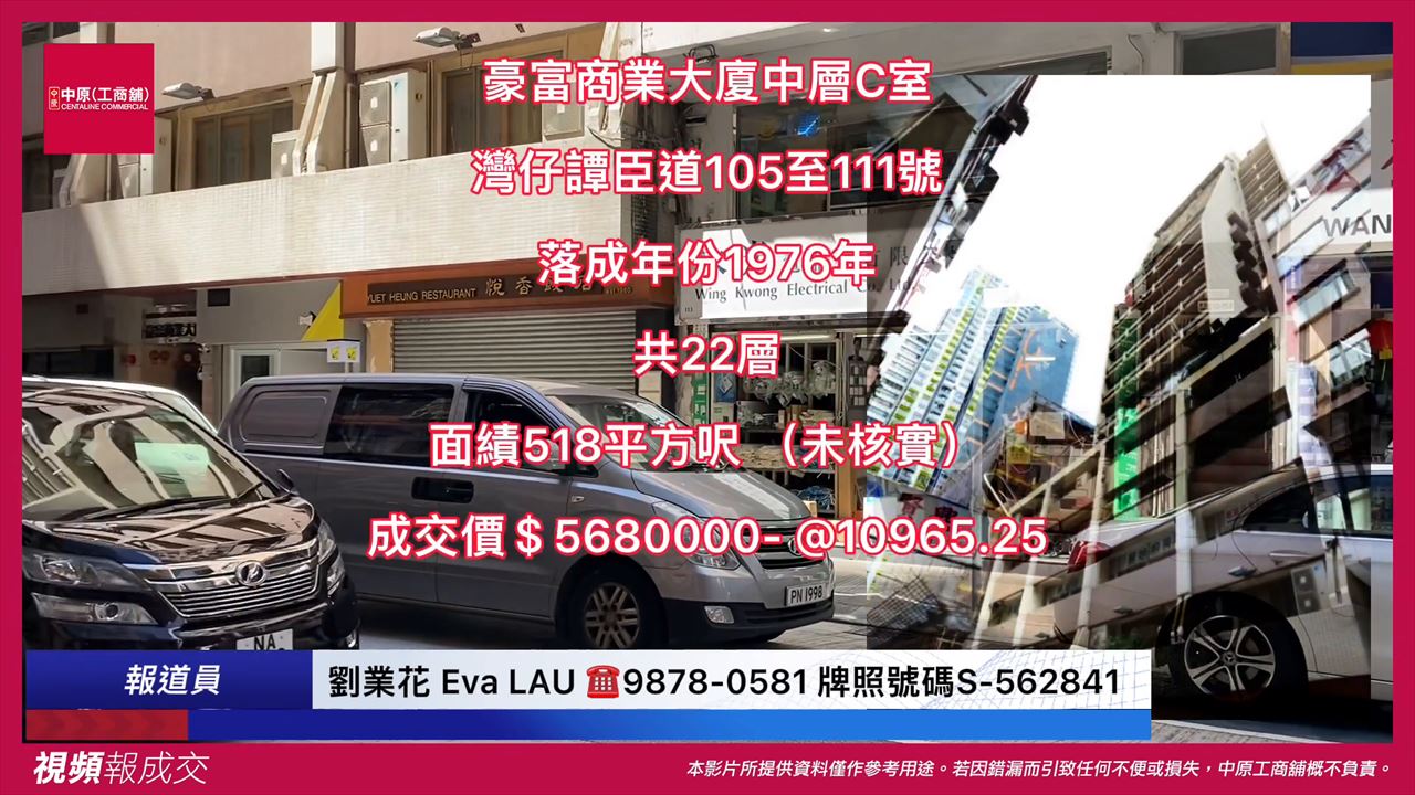 灣仔譚臣道105至111號 豪富商業大廈中層C室|中原工商舖